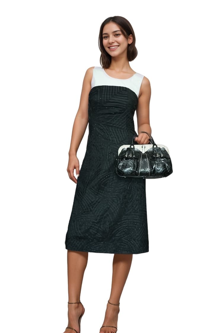 Versace Black Exotic Leather Tote Bag-Hover-Image