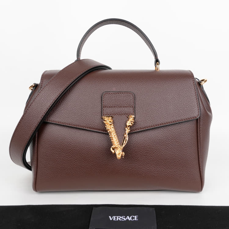 Versace Virtus Leather Tote-Hover-Image