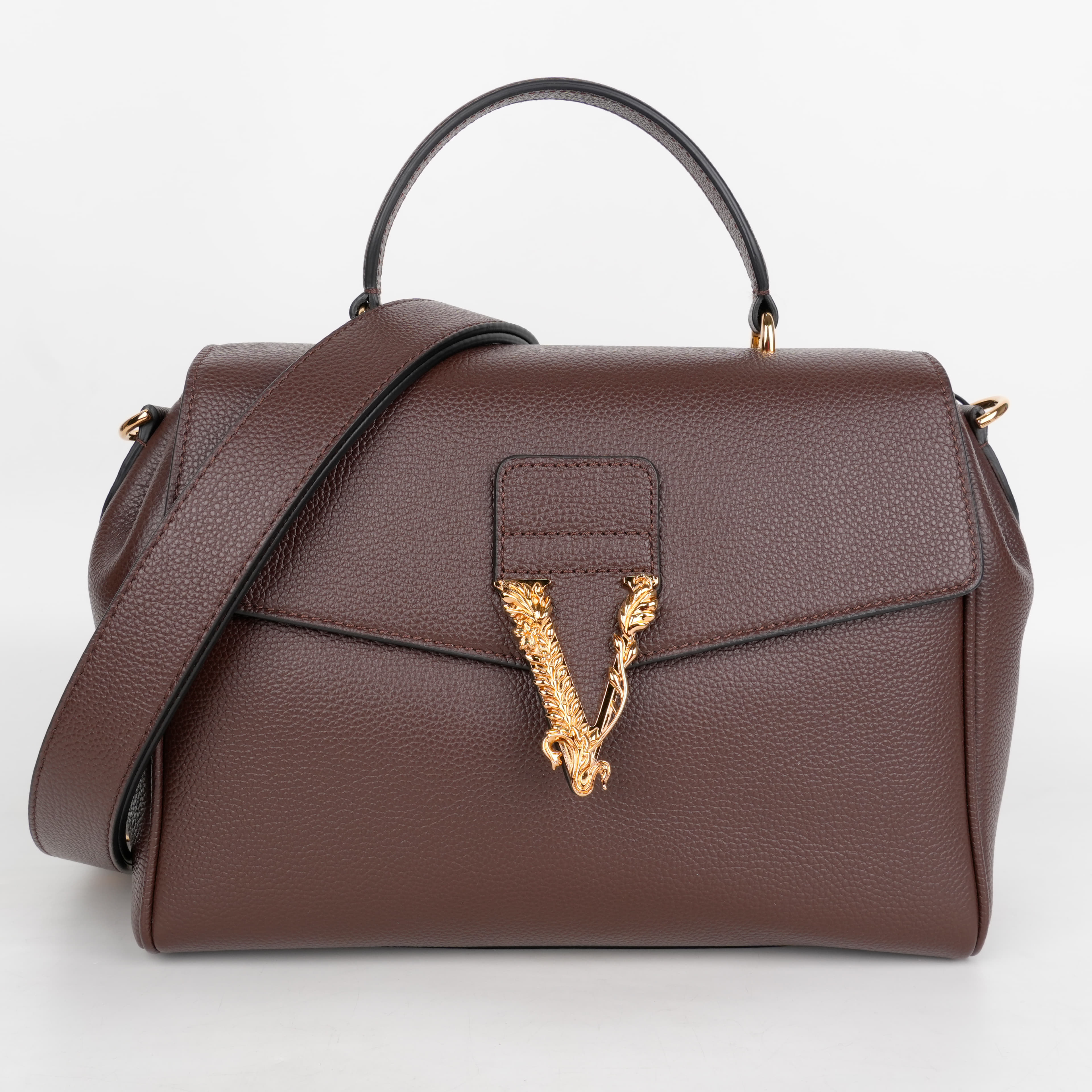Versace Virtus Leather Tote