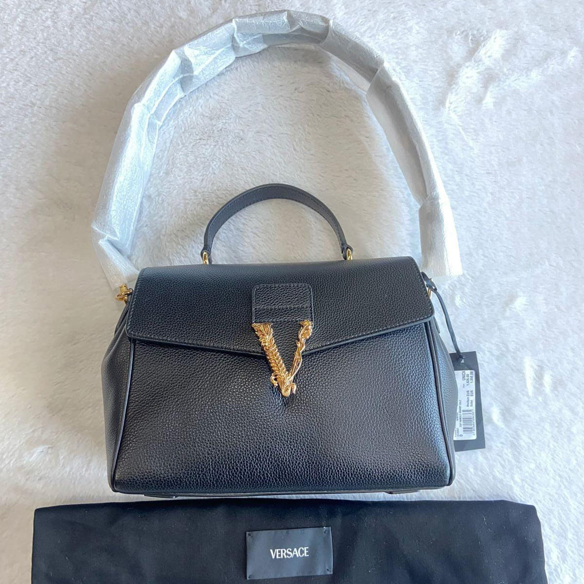 Versace Virtus Tote Bag in black