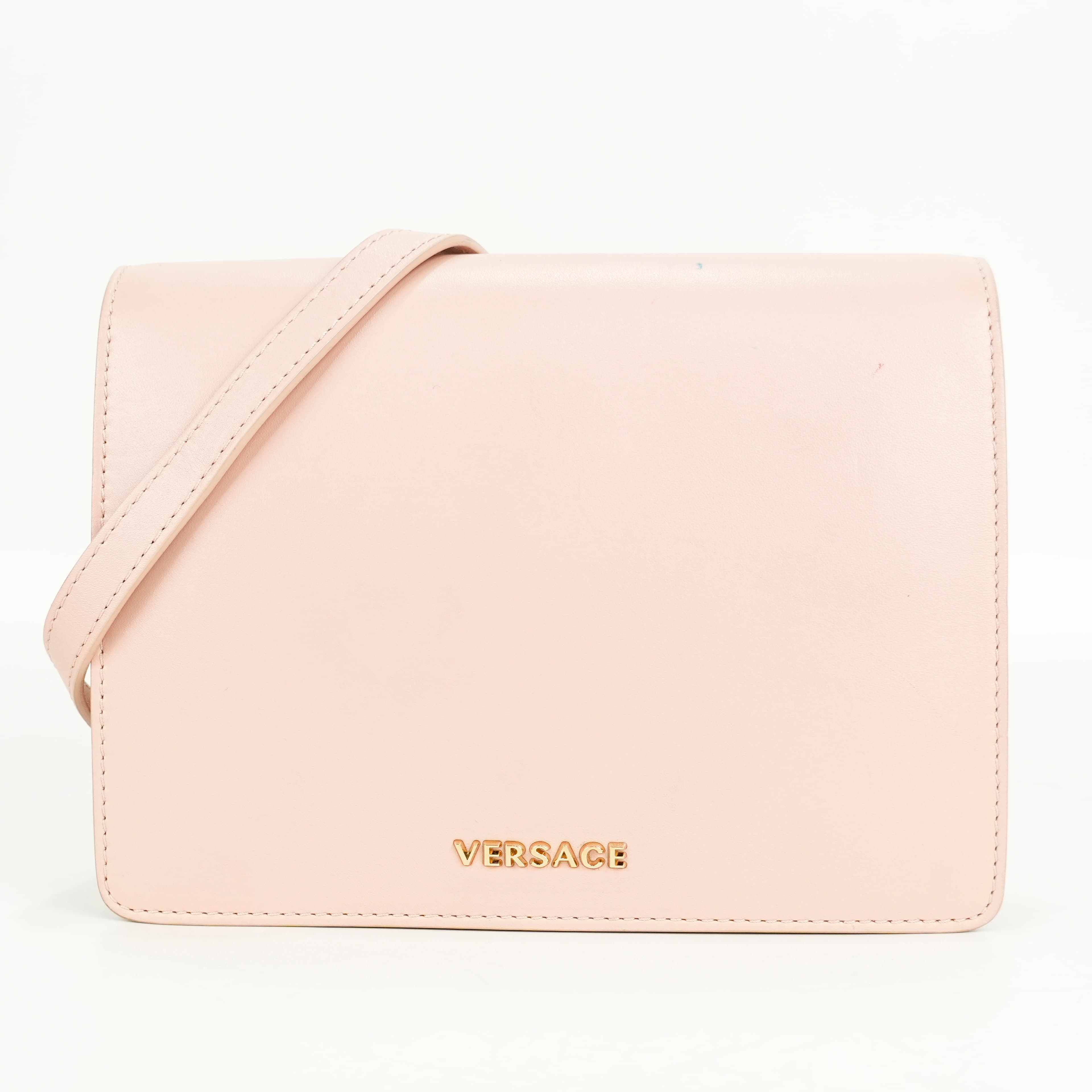 Versace Dust Pink Leather Crossbody Bag