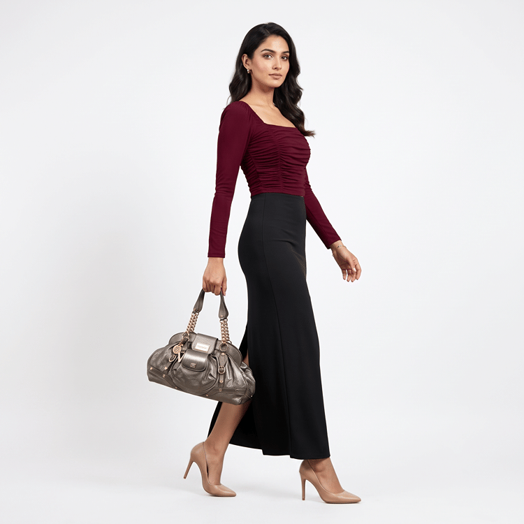 Versace metallic leather chain link satchel-Hover-Image