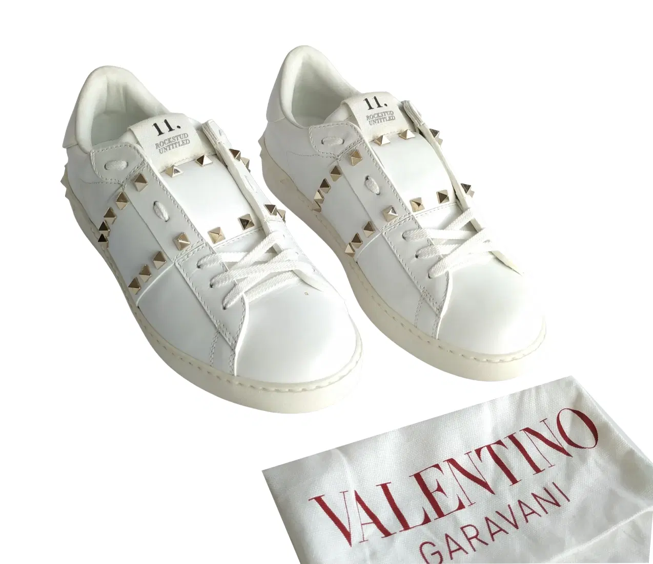 Size 40 - Valentino Garavani Rockstud White Accents Sneakers