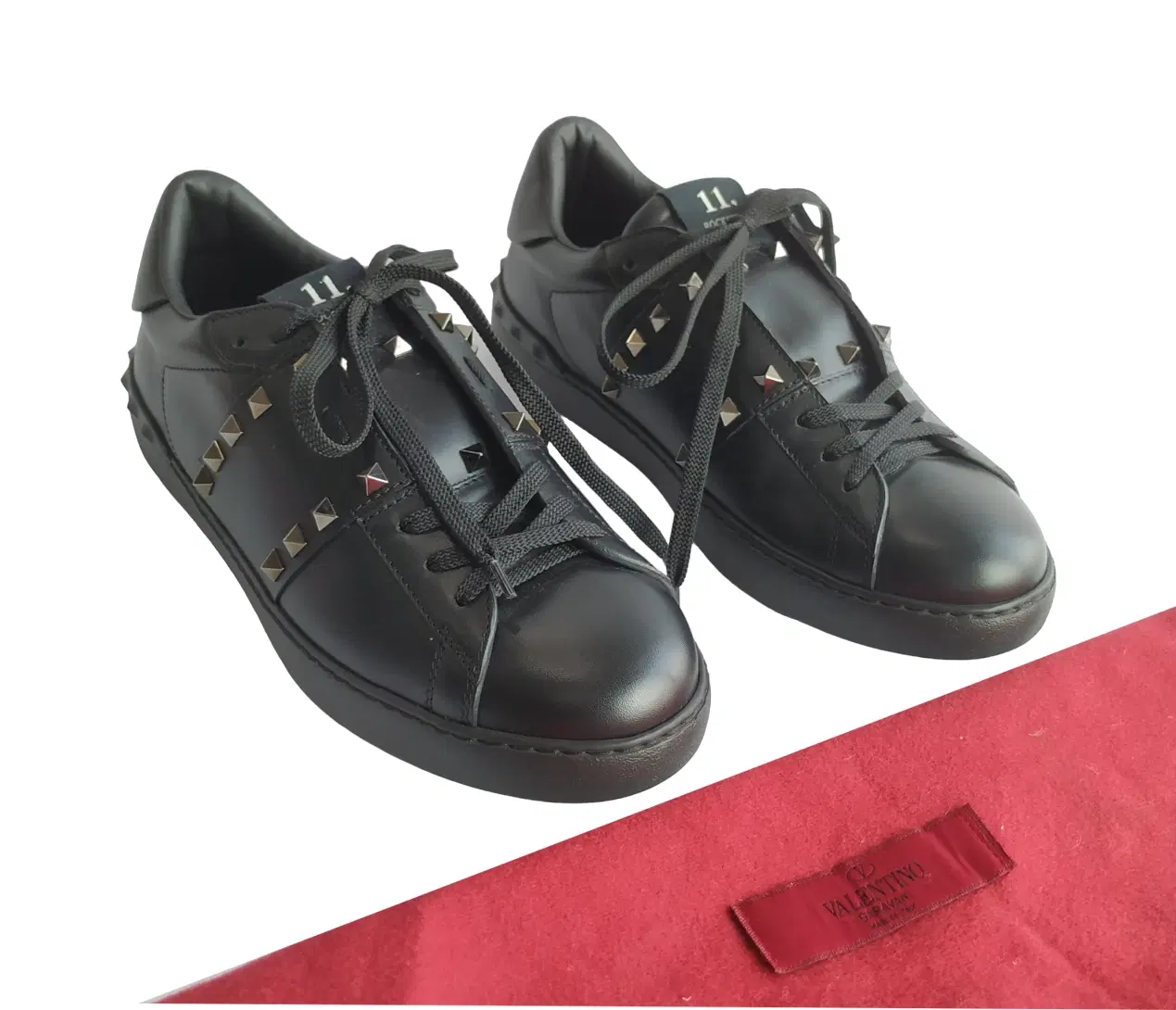 Size 41 - Valentino Garavani Rockstud Black Accents Sneakers
