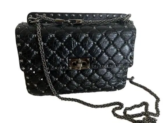 Valentino Rockstud Spike Leather Medium Shoulder Bag