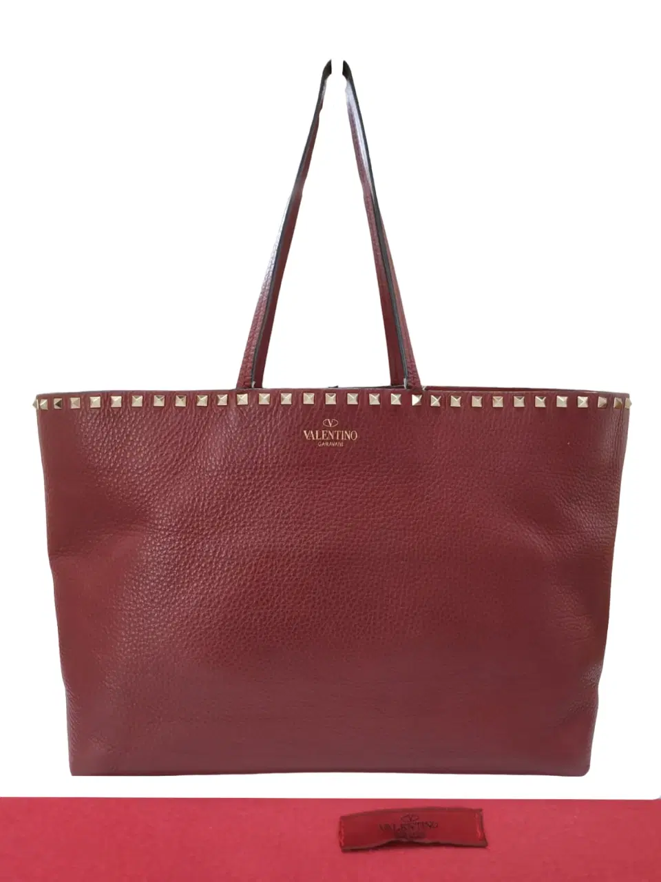 Valentino Garavani Grain Leather Rockstud shopping Tote