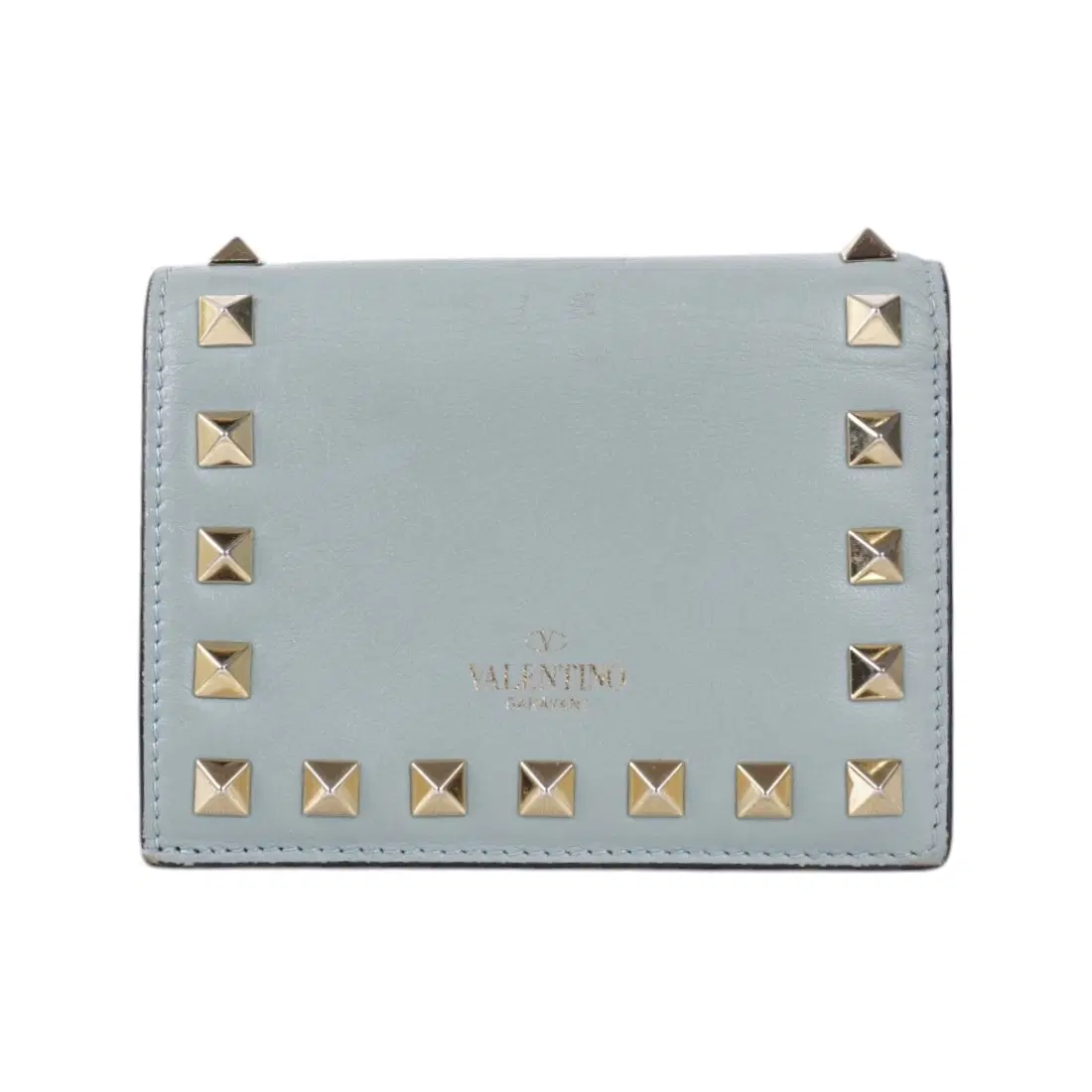 Valentino Garavani Rockstud Bi-fold Blue Wallet