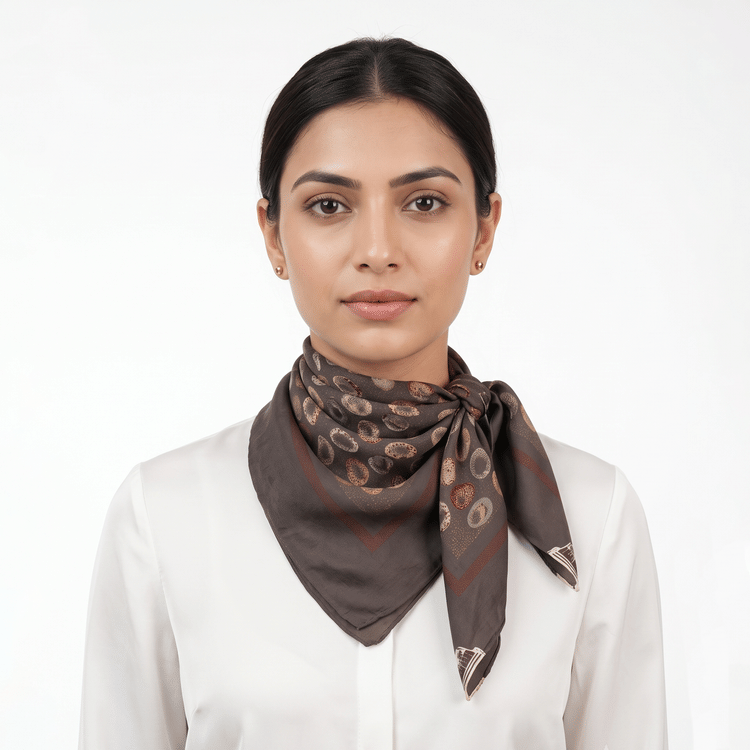 Valentino Printed Brown Scarf-Hover-Image