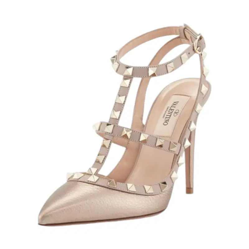 Valentino Garavani Rockstud Metallic T-Strap Pump