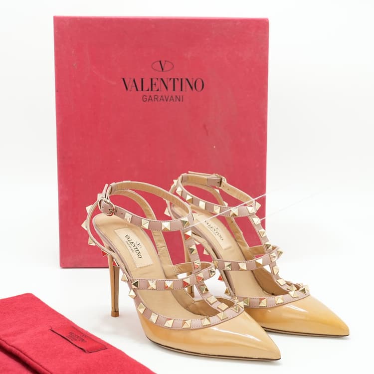 Size 36 - Valentino Garavani Patent Rockstud Caged Pump 100Mm-Hover-Image