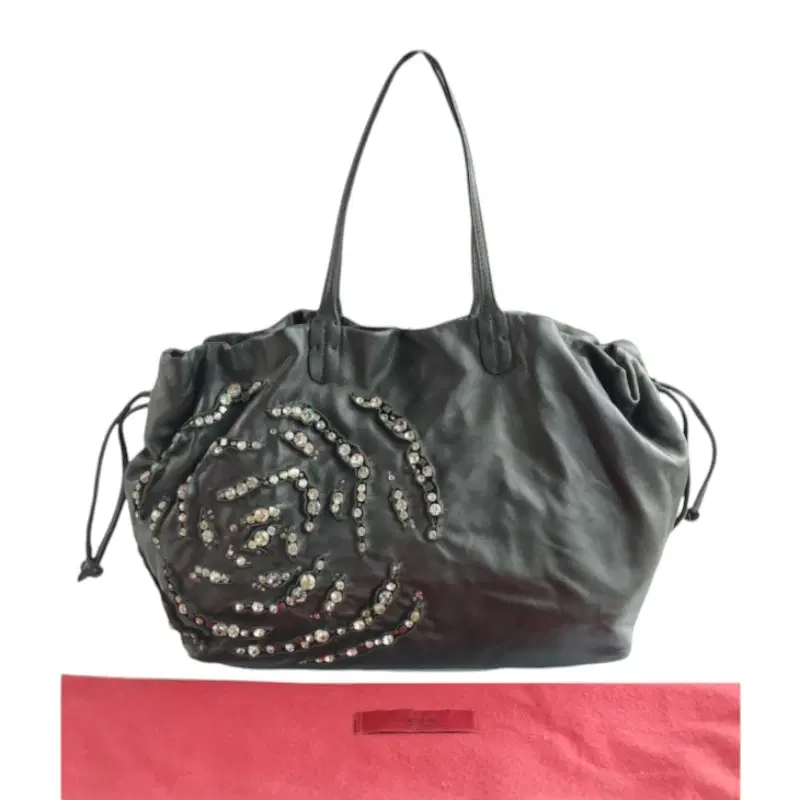 Valentino Garavani Crystal Rose Leather Tote