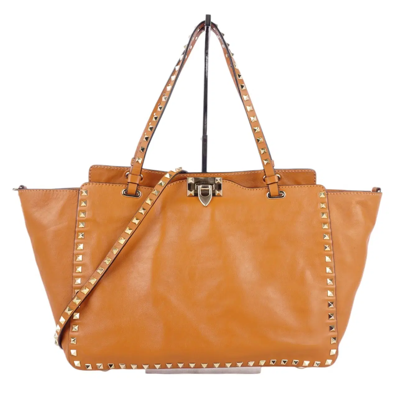 Valentino Tan Leather Rockstud Tote