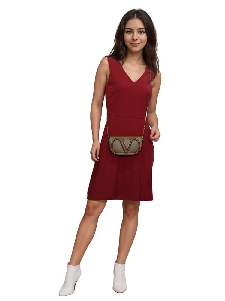 Valentino Garavani Vlogo Embossed Leather Shoulder Bag-Hover-Image