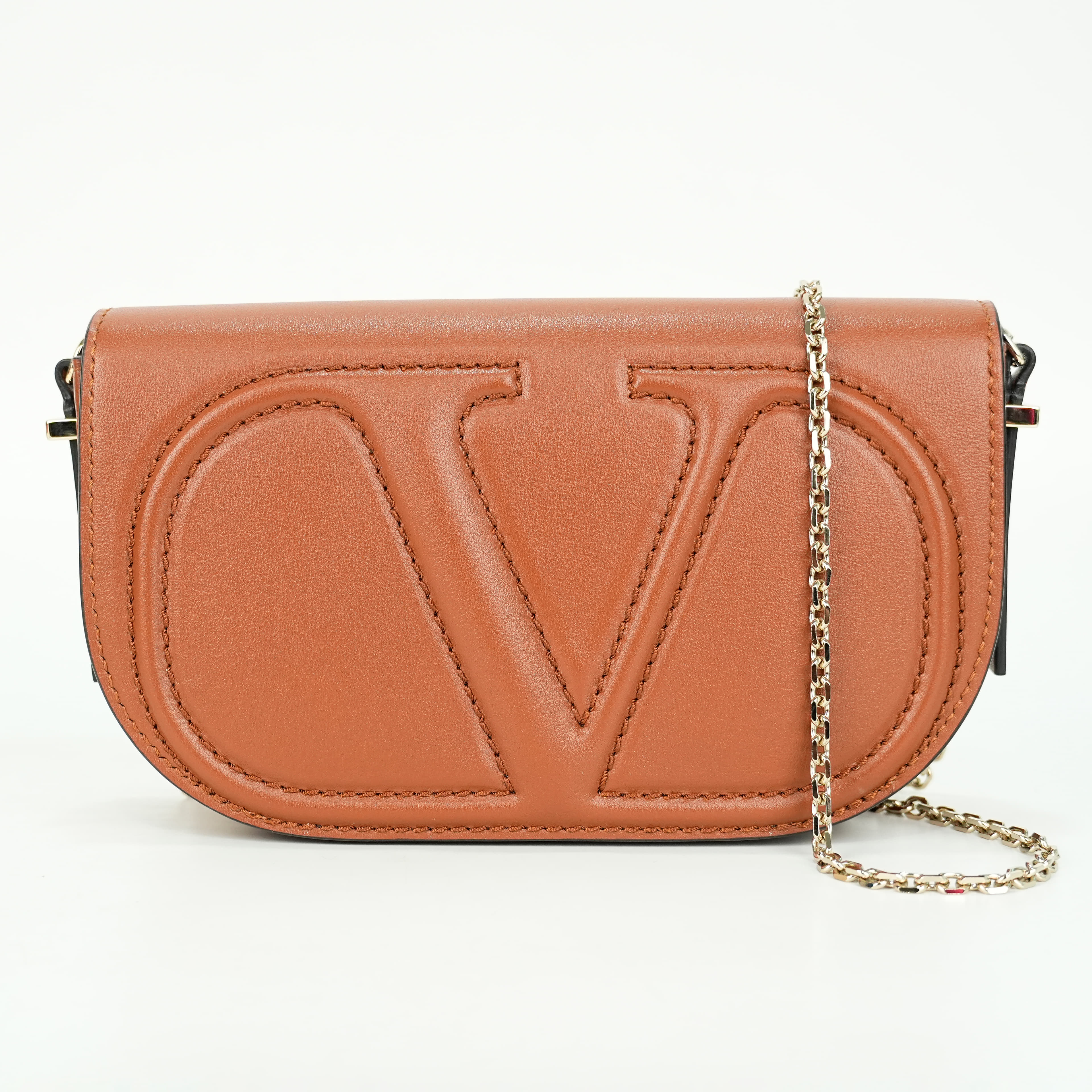 Valentino Garavani Vlogo Embossed Leather Shoulder Bag