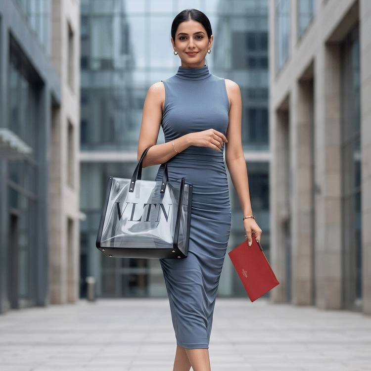 Valentino Garavani Logo transparent tote bag-Hover-Image