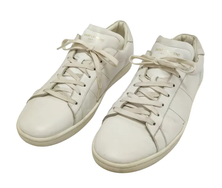 Size 44 - Saint Laurent White Leather Trainers-Hover-Image