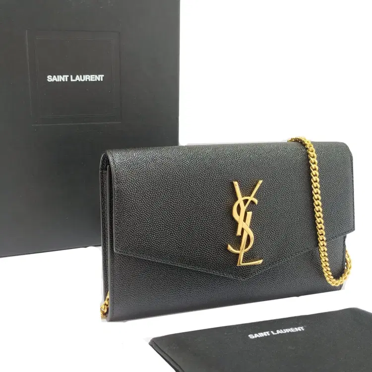 Saint Laurent Grain de poudre Embossed Leather Uptown Chain Wallet-Hover-Image