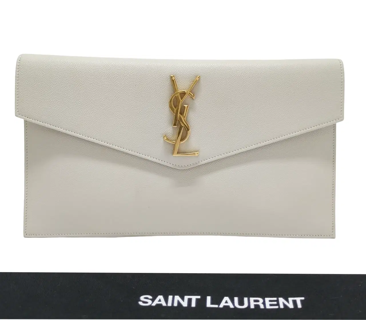 Saint Laurent White Uptown Clutch