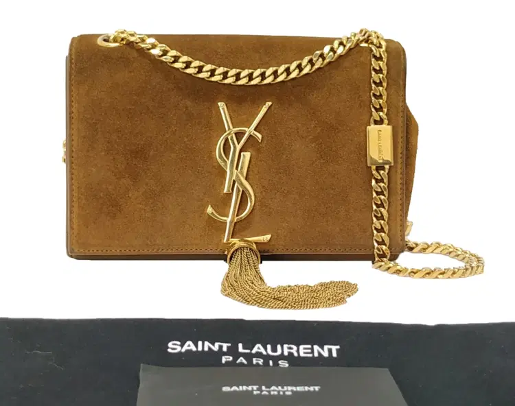 Saint Laurent Suede Classic Monogram Kate Tassel Small Bag-Hover-Image