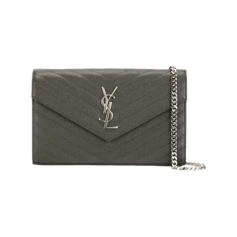 Saint Laurent Grey Monogram Shoulder Bag