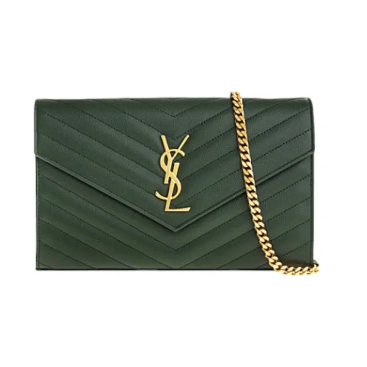 Saint Laurent Monogram quilted leather shoulder bag - Emerald Green | Luxepolis.com-Hover-Image
