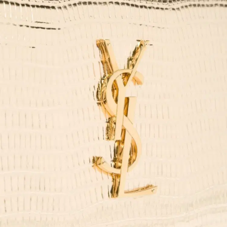 Saint Laurent Gold Calf Leather Monogram Clutch-Hover-Image