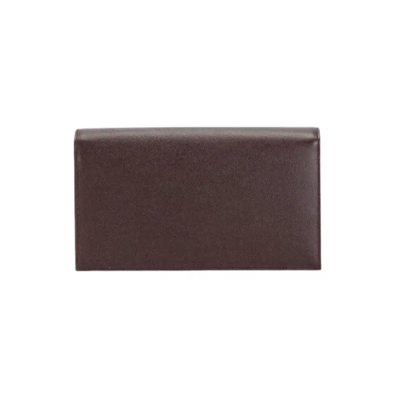 Saint Laurent Bordeaux Calf Leather Classic Monogram Clutch