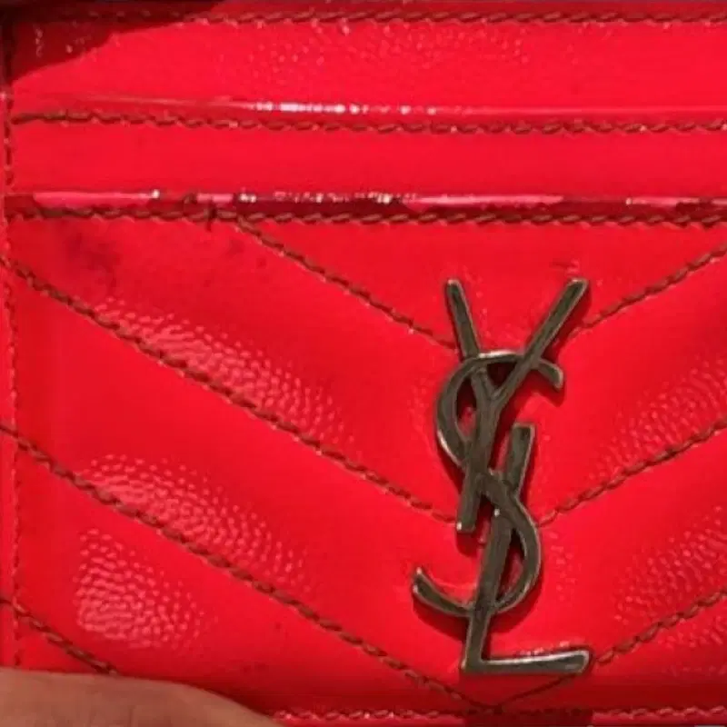 Saint Laurent Red Leather Card Holder