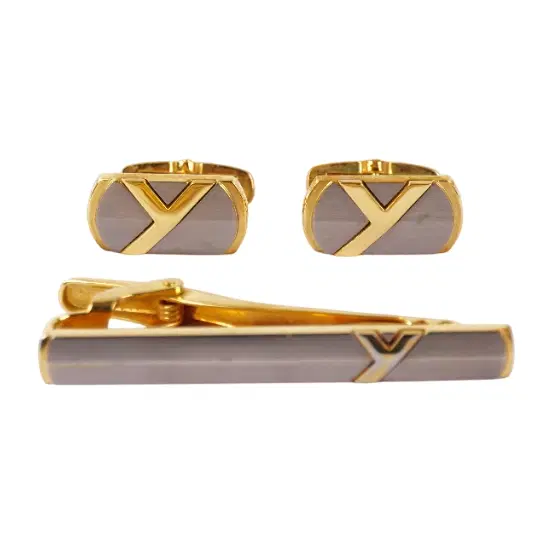 Yves Saint Laurent Cufflink & Tie Pin Set