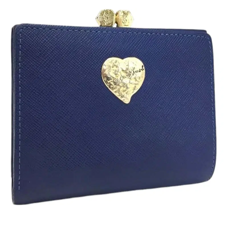 Yves Saint Laurent Heart Blue Bifold Wallet