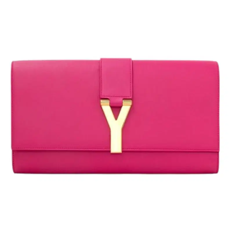 Yves Saint Laurent Pink Leather Ligne Y Clutch