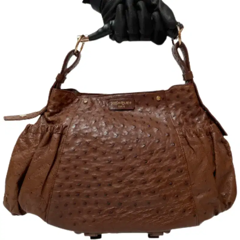 バッグ YVES SAINT LAURENT Brown Ostrich Bag Luxepolis.com - India - Yves Saint Laurent Brown Ostrich Large