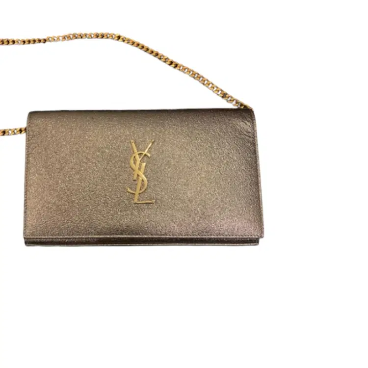 Yves Saint Laurent Metallic Monogram Chain Wallet-Hover-Image