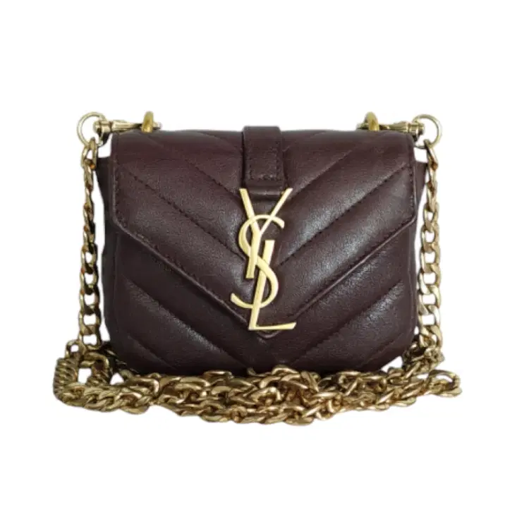 Saint Laurent Chevron Monogram Matelasse Mini College Bag ( Non YSL Chain)-Hover-Image