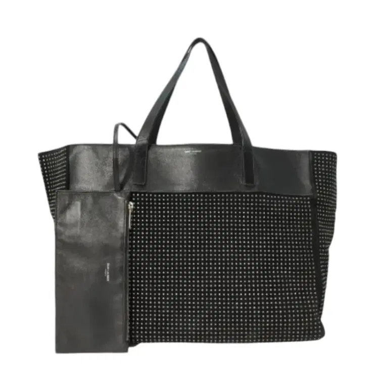 Saint Laurent East West Shopper Tote Studded Leather And Suede-Hover-Image
