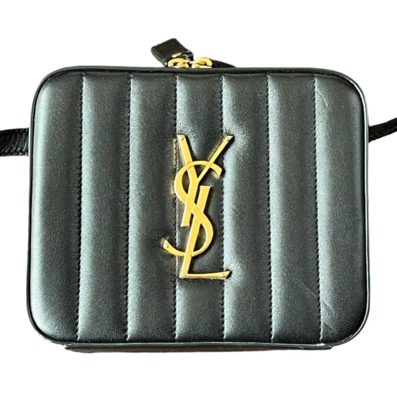 Saint Laurent Paris Black Quilted Leather Vicky Belt Bag