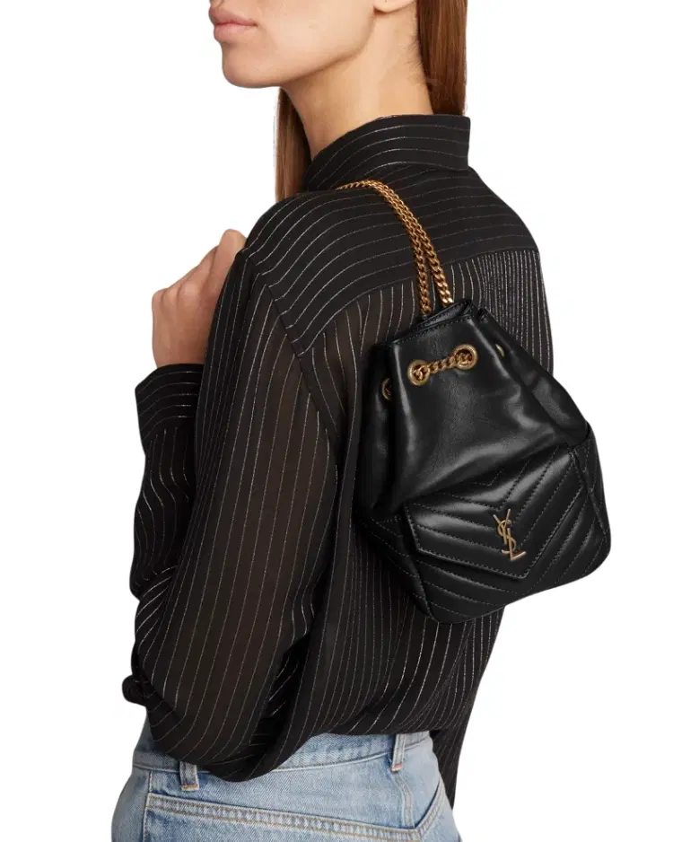 YSL Joe Mini Quilted Leather Bucket Bag-Hover-Image