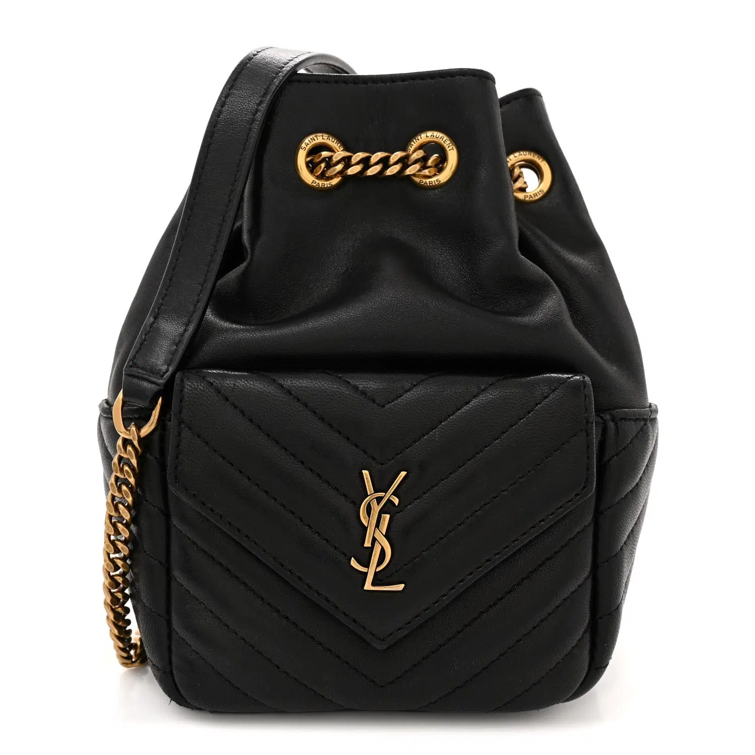 YSL Joe Mini Quilted Leather Bucket Bag