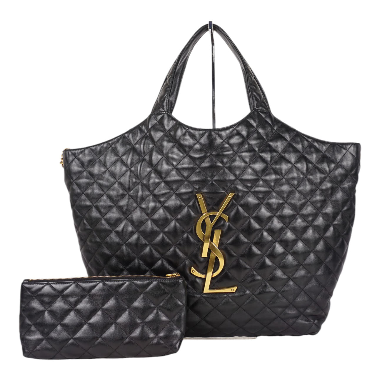 Yves Saint Lauren Black Maxi Quilted Large Leather Shoulder Bag