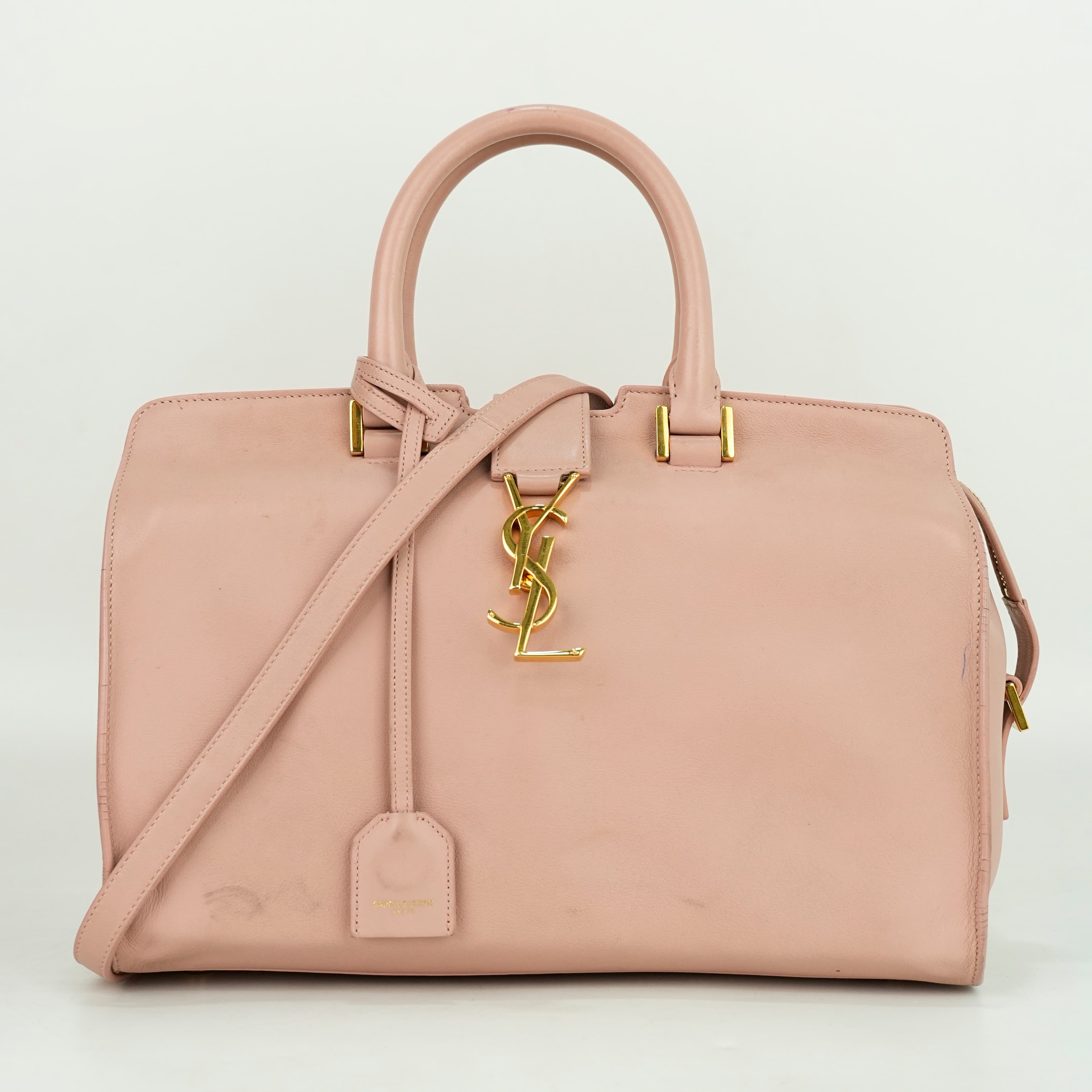 Saint Laurent Dusty Pink Leather Downtown Cabas Bag