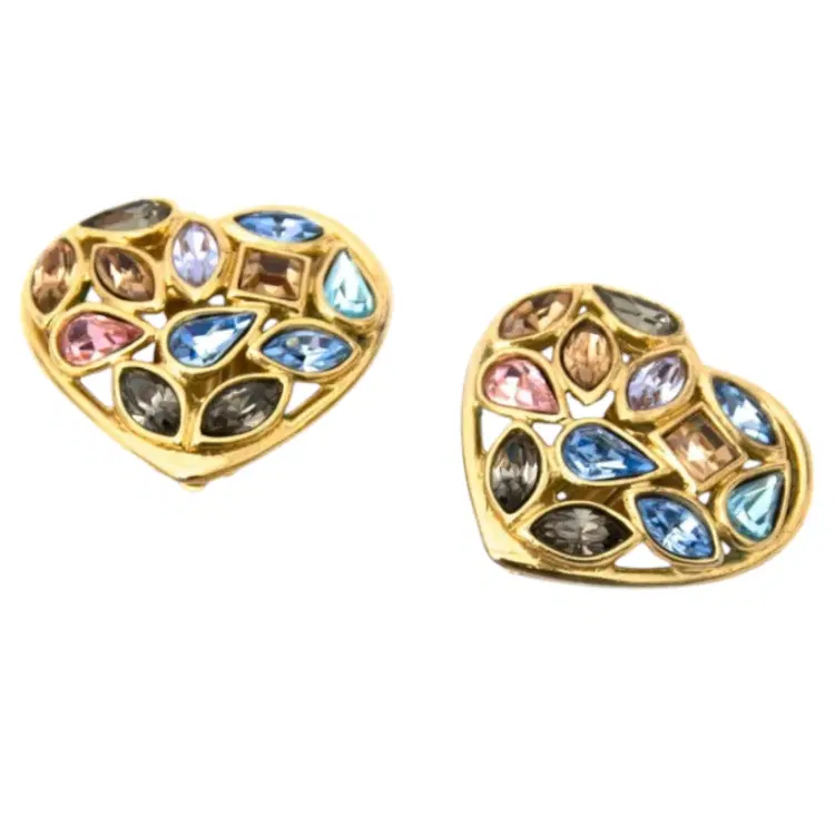 Yves Saint Laurent Clips Heart Earrings-Hover-Image