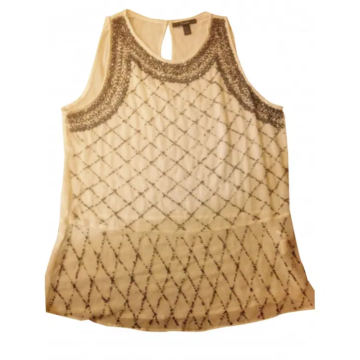 Zara White Beaded Top