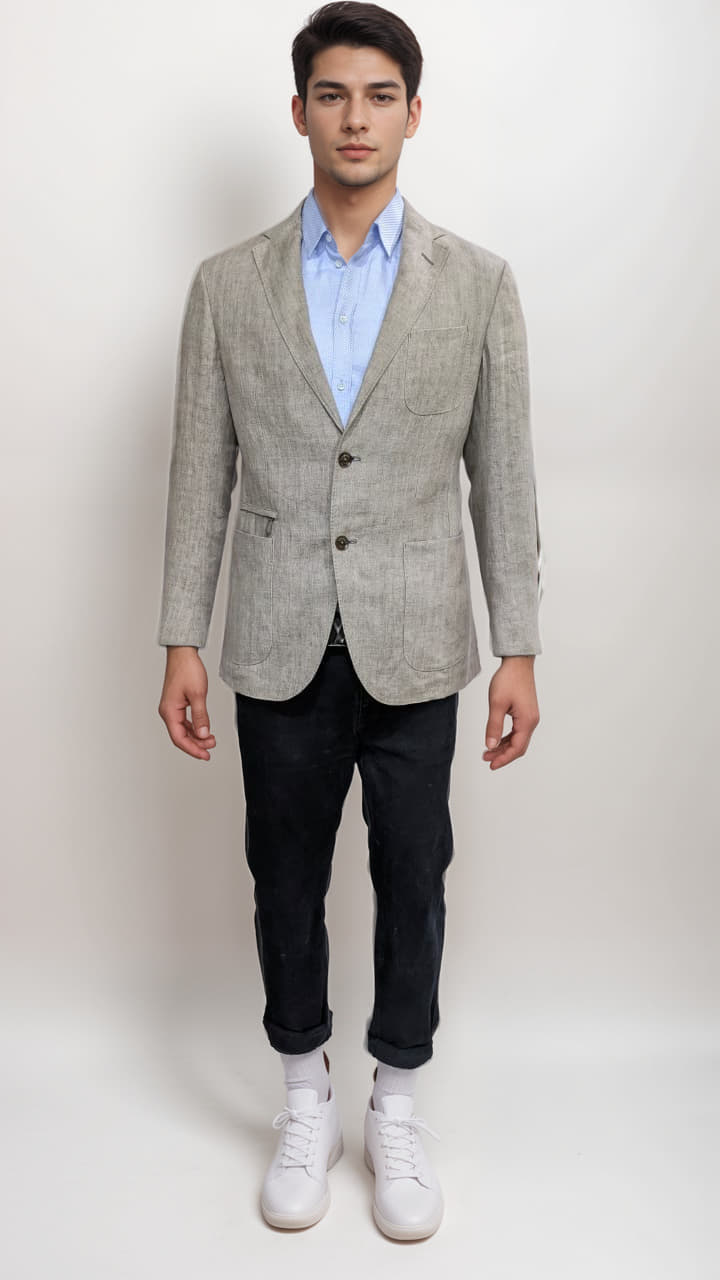 Zegna Beige 203920 Linen Blazer-Hover-Image