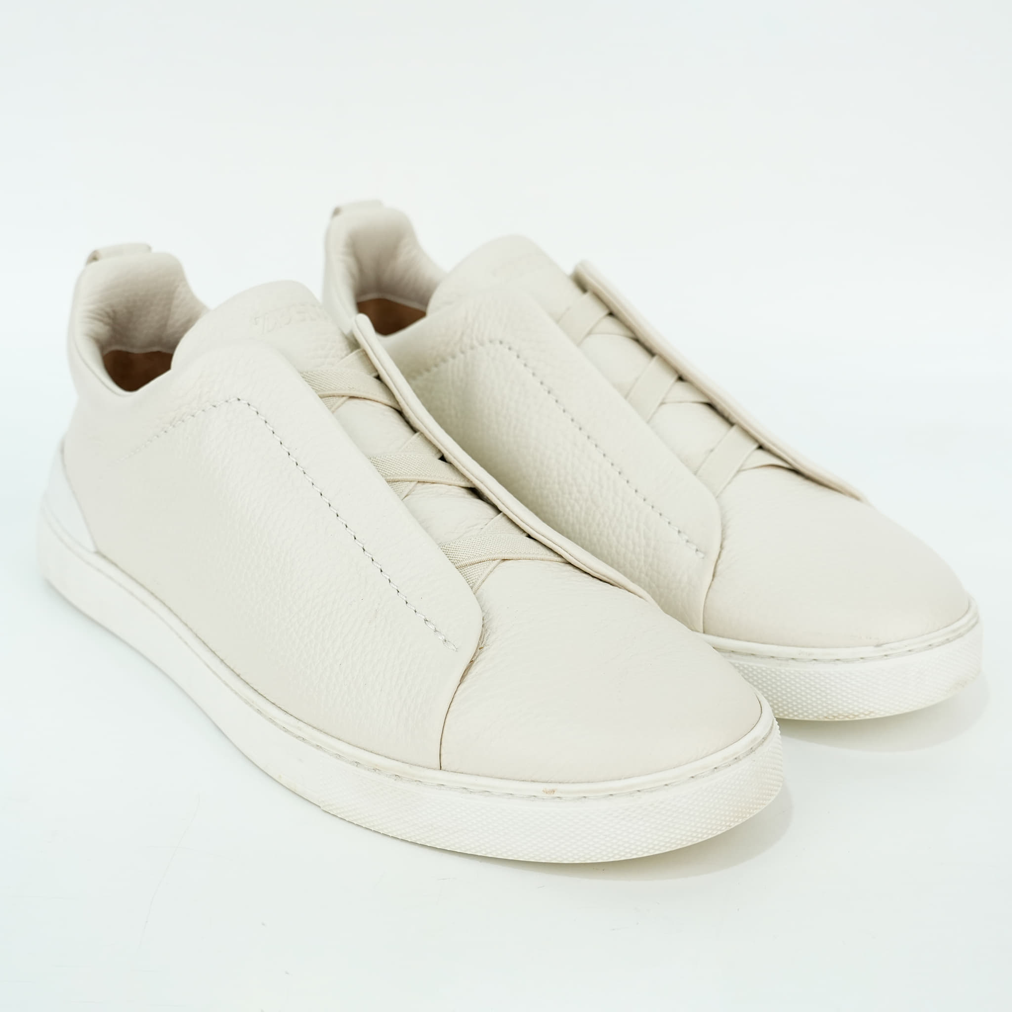 Size UK 8.5 - Zegna White Triple Stitch SECONDSKIN Sneakers